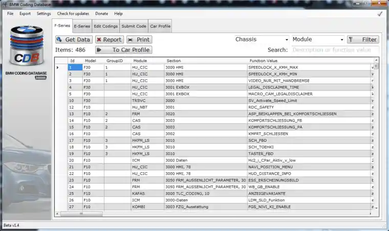 BMW Coding Database